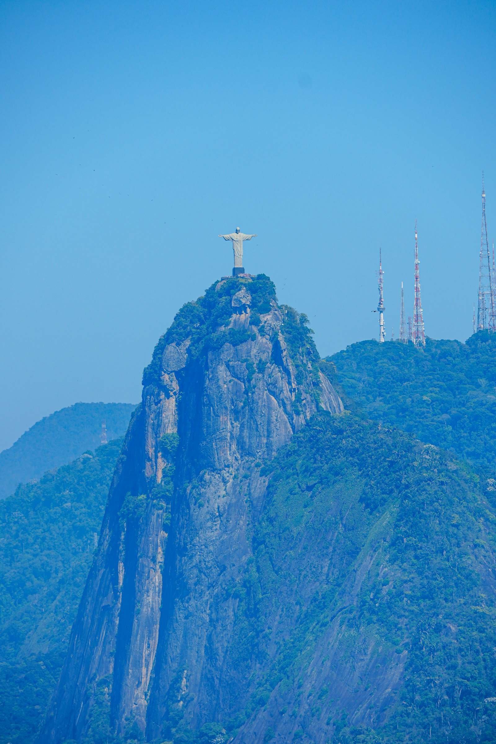 Christ the Redeemer statue on top of Corcovado mountain in Rio de Janeiro