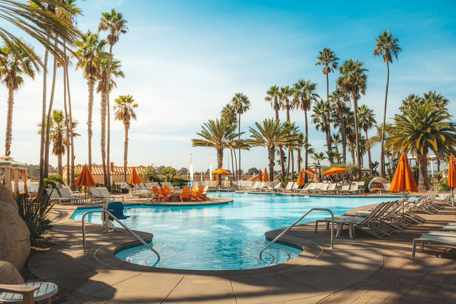 Swimming pool near palm trees during daytime, San Diego, CA, USA