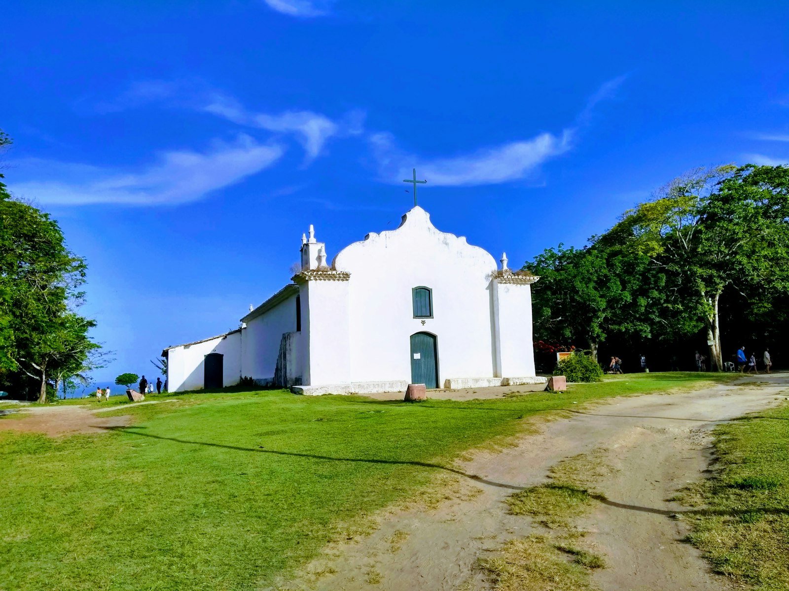 The white São João Batista church on the Quadrado in Trancoso, Bahia