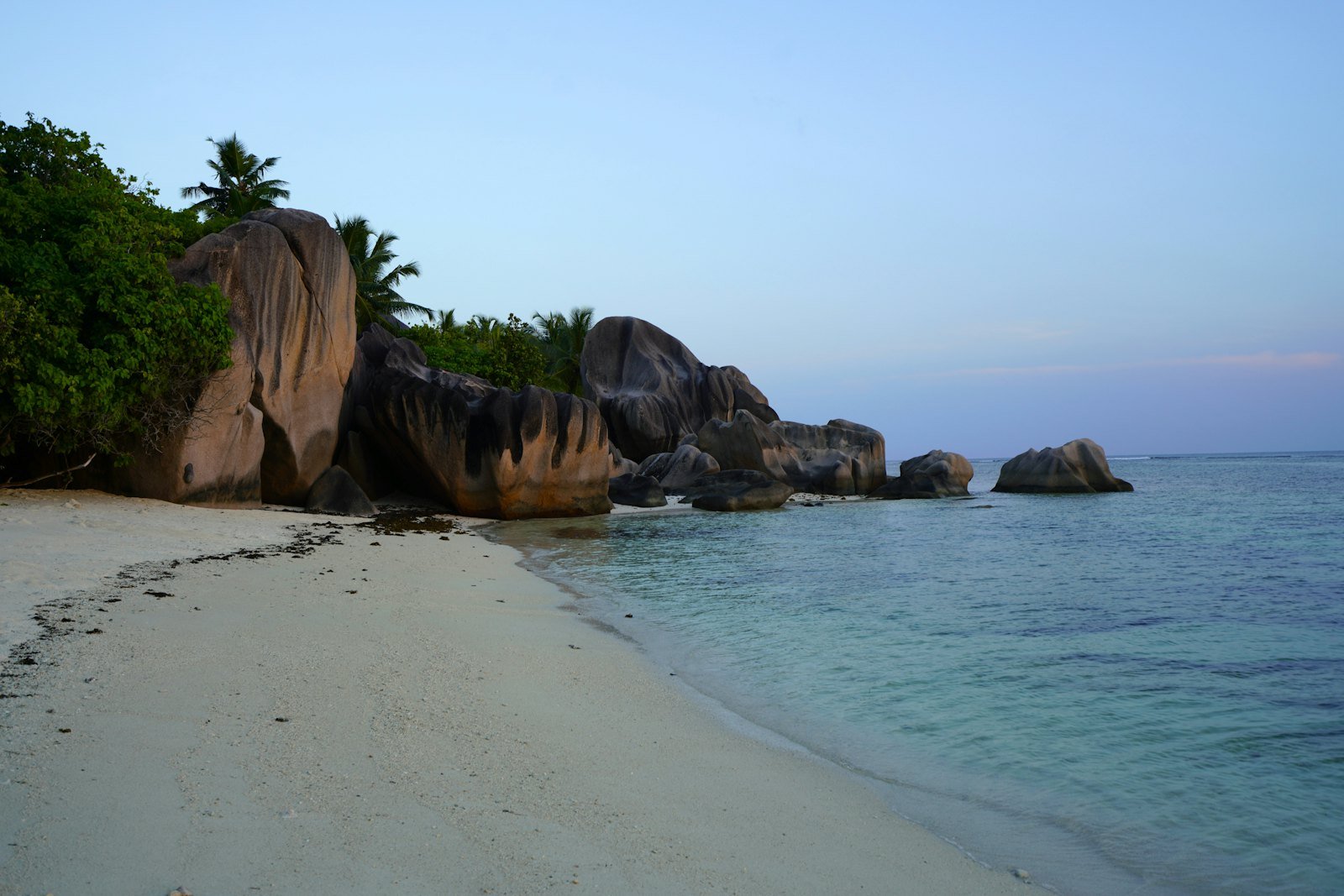 Granite boulders on Anse Reunion beach, La Digue, Seychelles